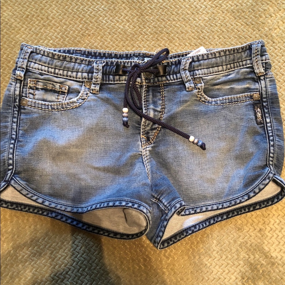 Silver jeans shorts